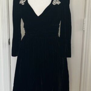 NWT The Kooples Paris Short Black Velvet Dress, Size 1!